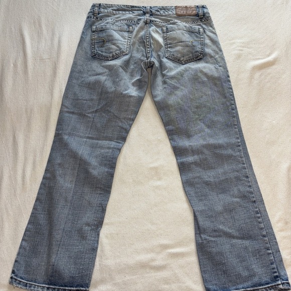 American Eagle‎ Distressed Ankle Jeans Size 8 Light washed Boho - Picture 2 of 9